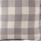 20" Light Gray And Ivory Plaid Throw Pillow Cover