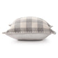 20" Light Gray And Ivory Plaid Throw Pillow Cover