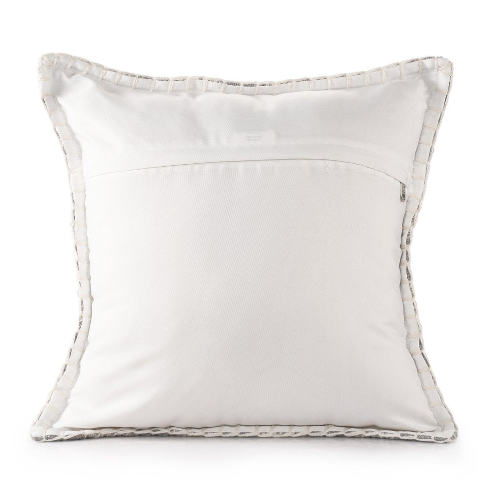 20" Blue And Ivory Plaid Throw Pillow Cover