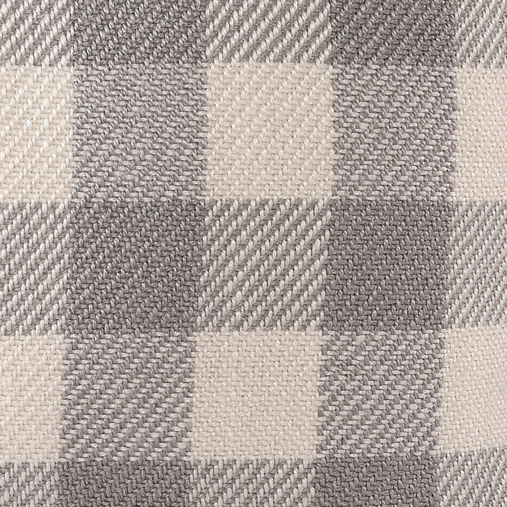 20" Light Gray And Ivory Plaid Throw Pillow Cover