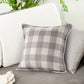 20" Light Gray And Ivory Plaid Throw Pillow Cover