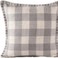 20" Light Gray And Ivory Plaid Throw Pillow Cover