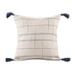 20" Ivory And Blue Geometric Throw Pillow Cover