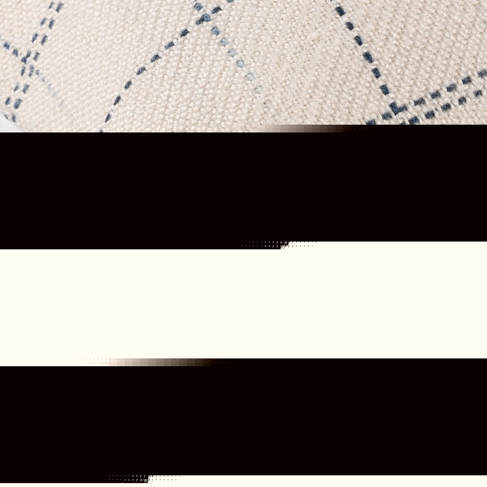 20" Blue And Ivory Beach Geometric Throw Pillow Cover with Tassels