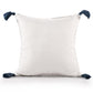 20" Ivory And Blue Geometric Throw Pillow Cover