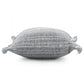 20" Gray And Ivory Striped Throw Pillow Cover with Fringe