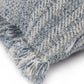 20" Gray And Ivory Striped Throw Pillow Cover with Fringe