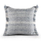 20" Gray And Ivory Striped Throw Pillow Cover with Fringe