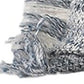 20" Gray And Ivory Striped Throw Pillow Cover with Fringe