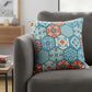20" Blue And Orange Patchwork Throw Pillow Cover