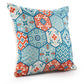 20" Blue And Orange Patchwork Throw Pillow Cover