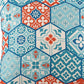 20" Blue And Orange Patchwork Throw Pillow Cover