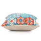 20" Blue And Orange Patchwork Throw Pillow Cover