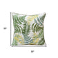 20" Green And Yellow Floral Throw Pillow Cover