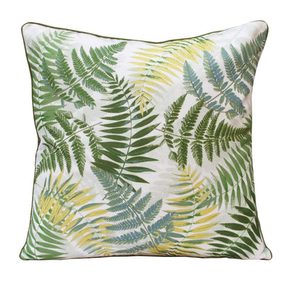 20" Green And Yellow Floral Throw Pillow Cover