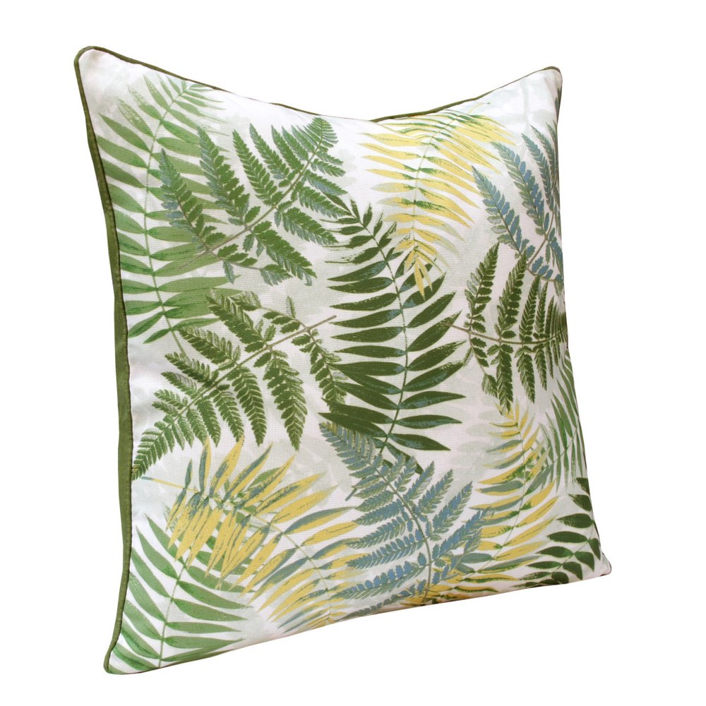 20" Green And Yellow Floral Throw Pillow Cover