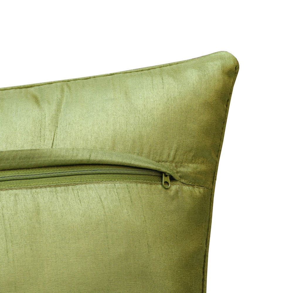 20" Green And Yellow Floral Throw Pillow Cover