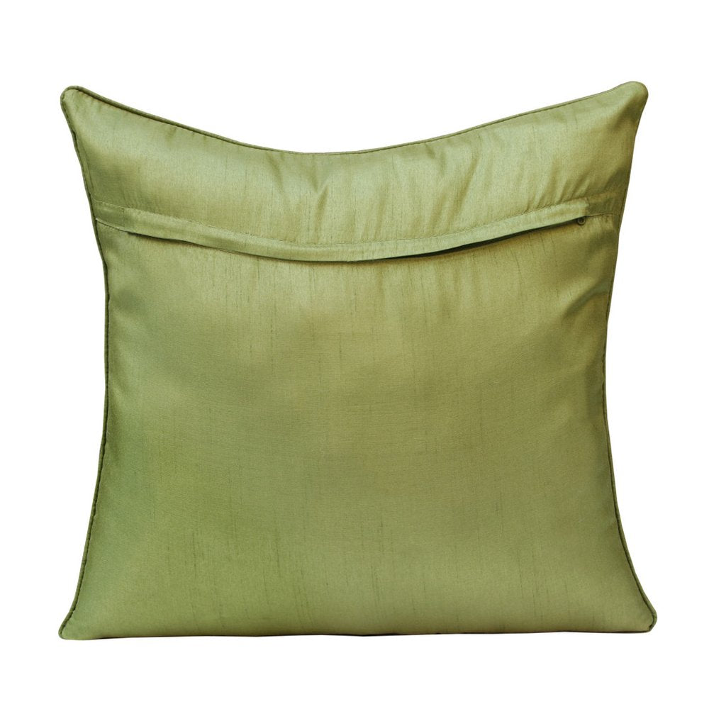 20" Green And Yellow Floral Throw Pillow Cover