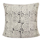 26" White And Blue Floor Geometric Cotton Blend Throw Pillow Cover