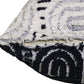 26" Blue And White Geometric Cotton Blend Throw Pillow Cover