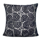 26" White And Blue Floor Geometric Cotton Blend Throw Pillow Cover