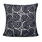 26" Blue And White Geometric Cotton Blend Throw Pillow Cover