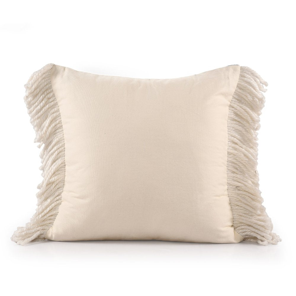 20" Navy Blue And Ivory Striped Cotton Blend Throw Pillow Cover