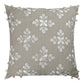 20" Beige And Ivory Floral Linen Throw Pillow Cover with Pompoms