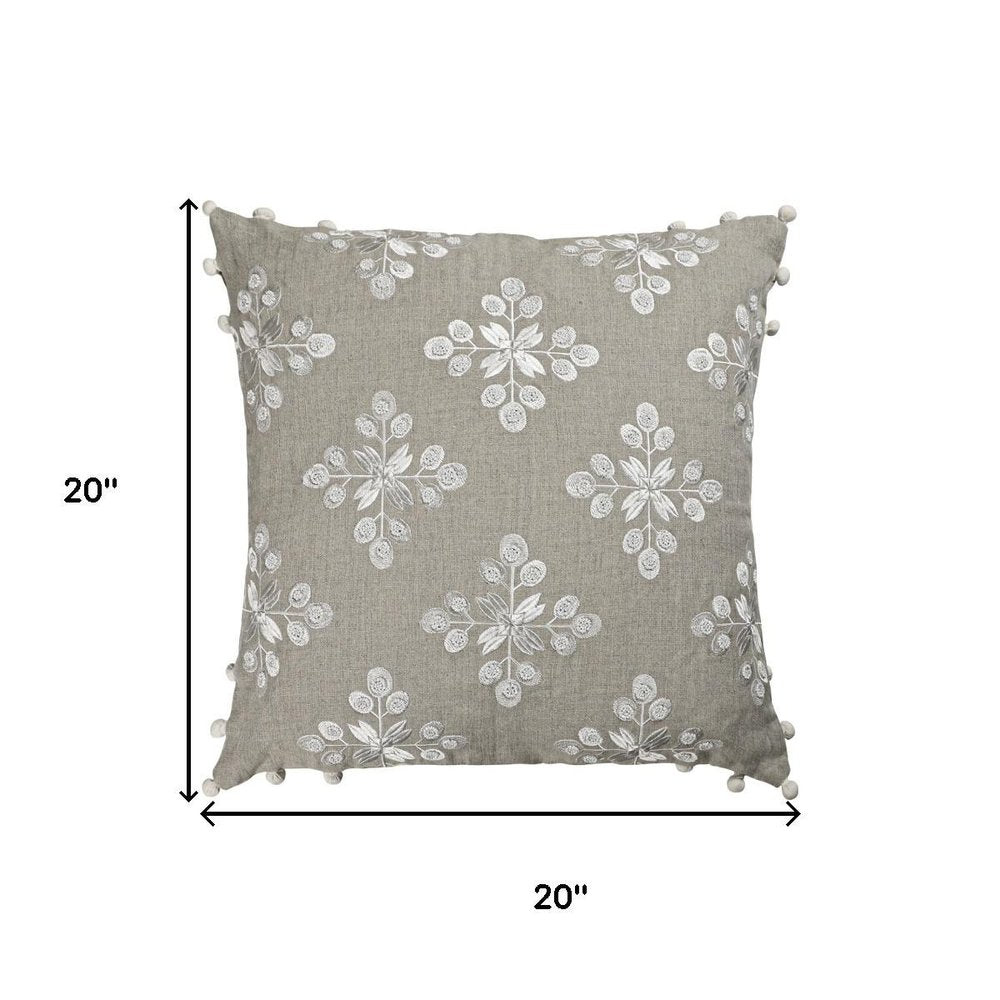 20" Beige And Ivory Striped Linen Throw Pillow Cover