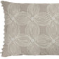16" X 24" Taupe And Ivory Lumbar Floral Cotton Throw Pillow Cover
