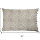 16" X 24" Taupe And Ivory Lumbar Floral Cotton Throw Pillow Cover