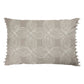 16" X 24" Taupe And Ivory Lumbar Floral Cotton Throw Pillow Cover