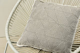 20" Taupe And Ivory Geometric Linen Throw Pillow Cover