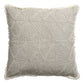20" Ivory And Gray Geometric Linen Throw Pillow Cover with Fringe Embroidery And Texture