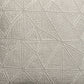 20" Ivory And Gray Geometric Linen Throw Pillow Cover with Fringe Embroidery And Texture
