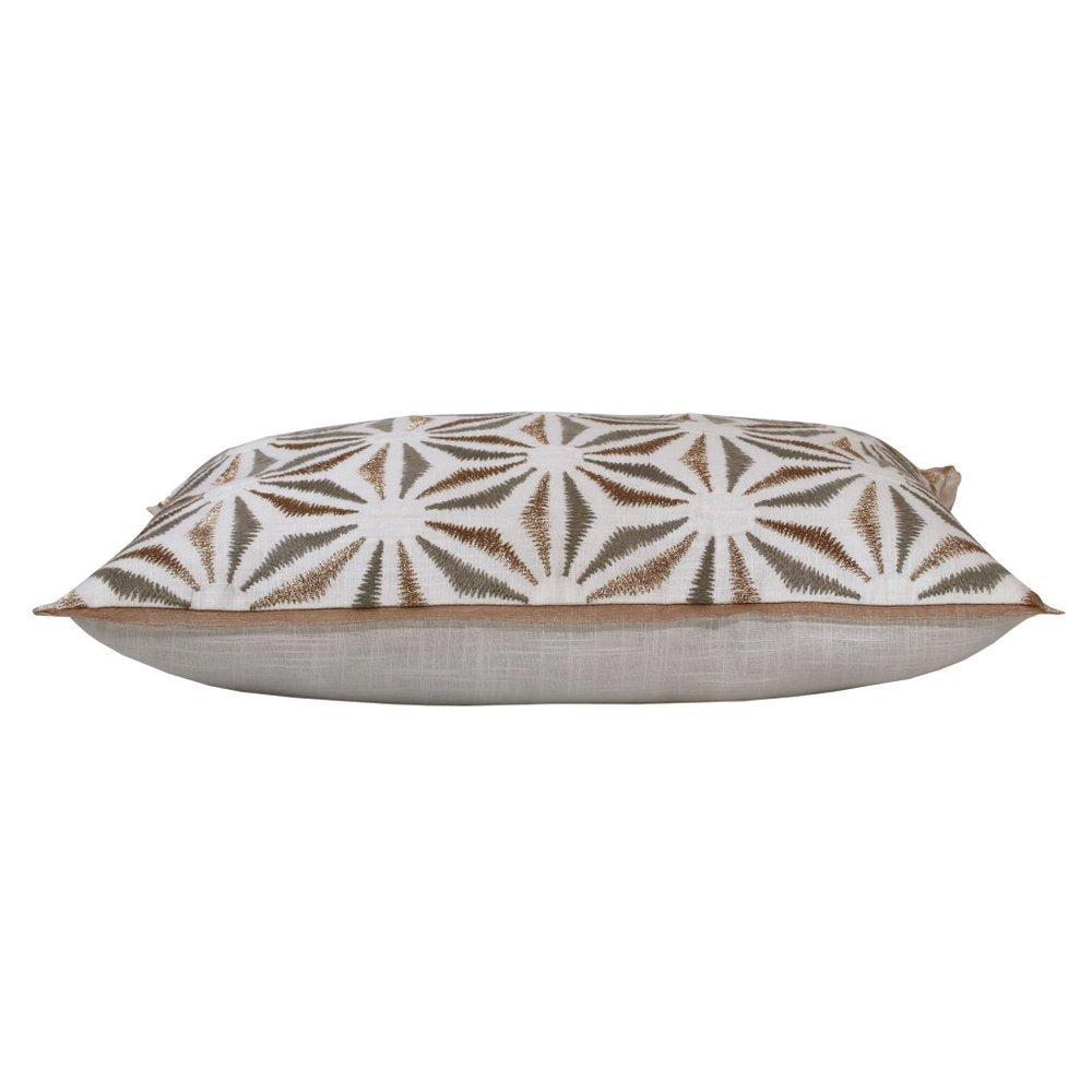 14" X 20" Gray And Brown Lumbar Geometric Cotton Throw Pillow Cover