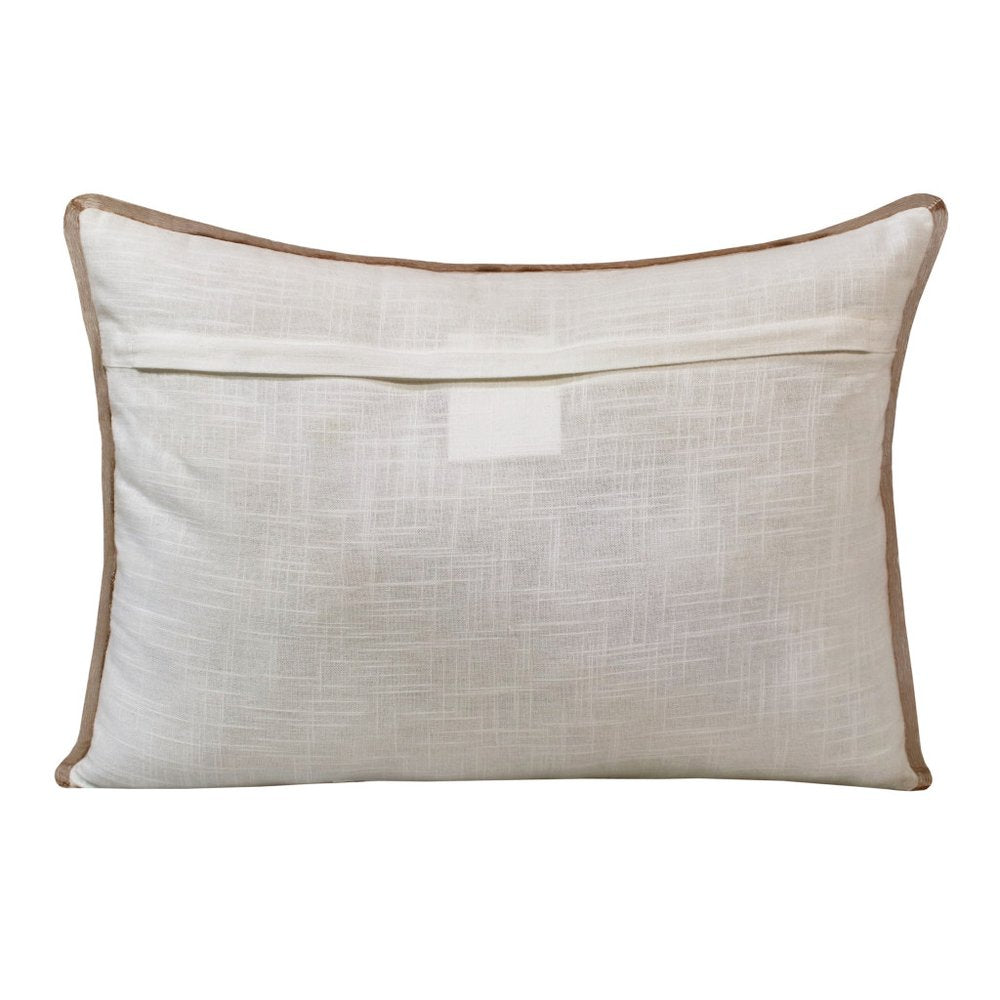 14" X 20" Gray And Brown Lumbar Geometric Cotton Throw Pillow Cover