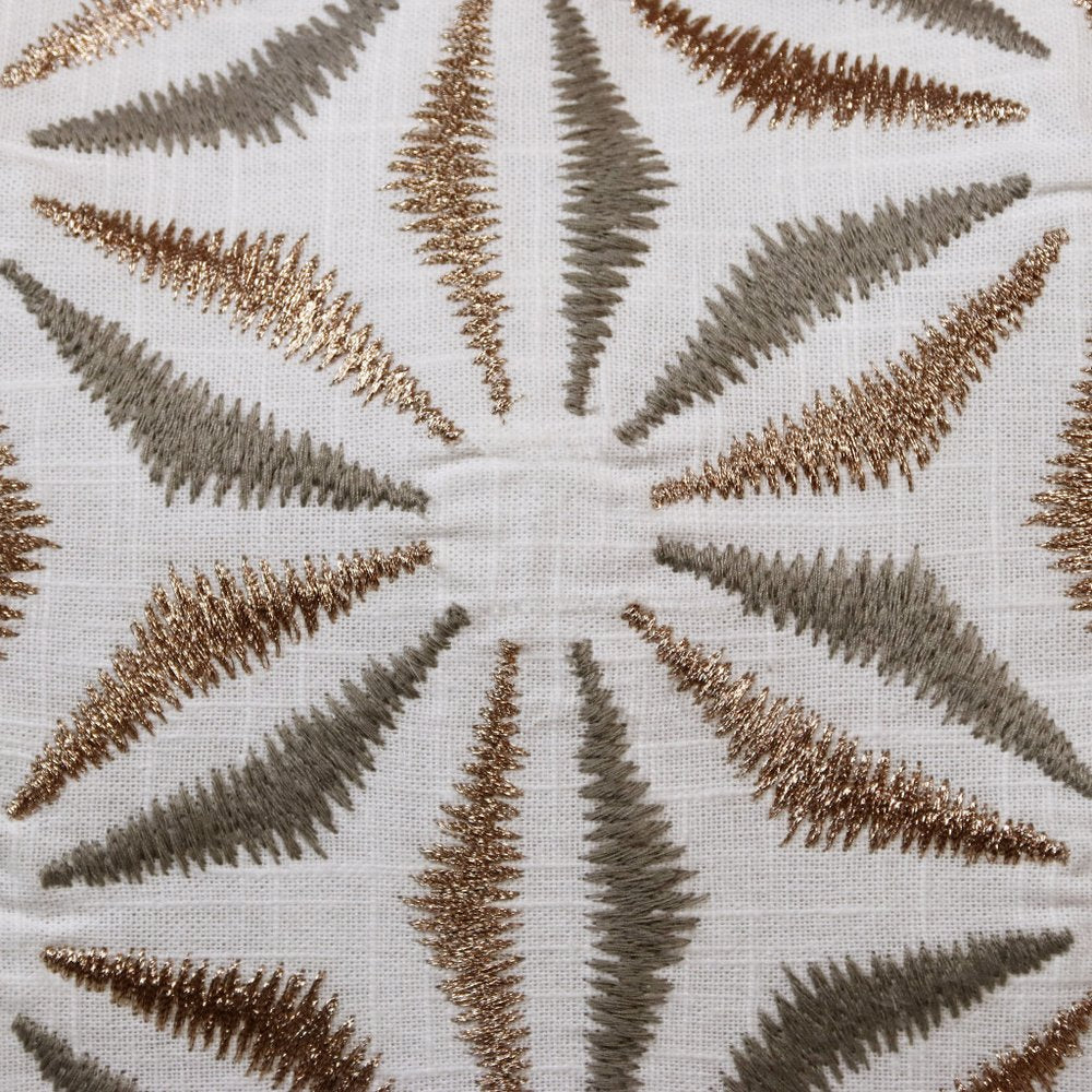 14" X 20" Gray And Copper Lumbar Geometric Cotton Throw Pillow Cover