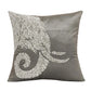 20" Gray And Silver Velvet Throw Pillow Cover
