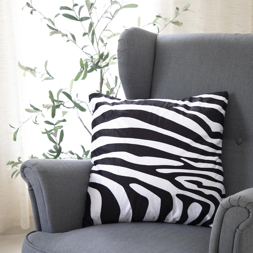 20" Black And White Throw Pillow Cover