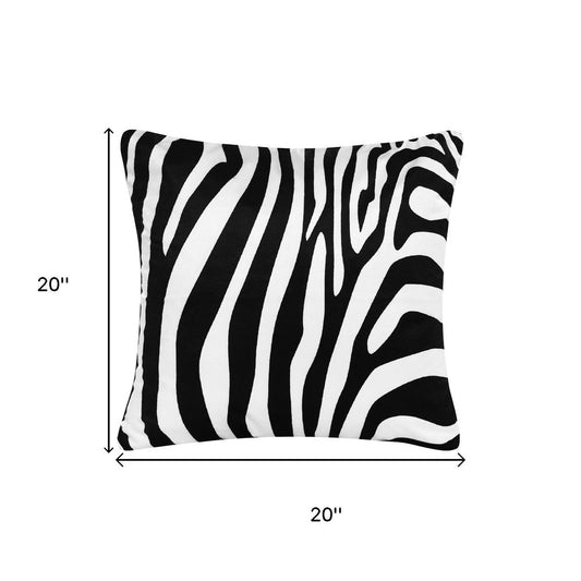 20" Black And White Throw Pillow Cover