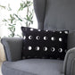 14" X 20" Black And Silver Lumbar Throw Pillow Cover