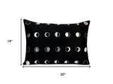 14" X 20" Black And Silver Lumbar Polka Dot Throw Pillow Cover