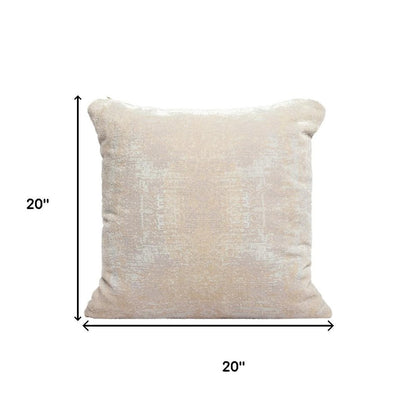 20" Beige And Gray Abstract Polyester Blend Throw Pillow Cover