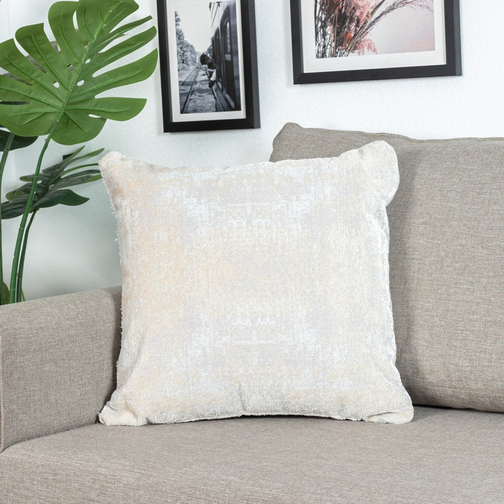 20" Gray And Beige Abstract Polyester Blend Throw Pillow Cover