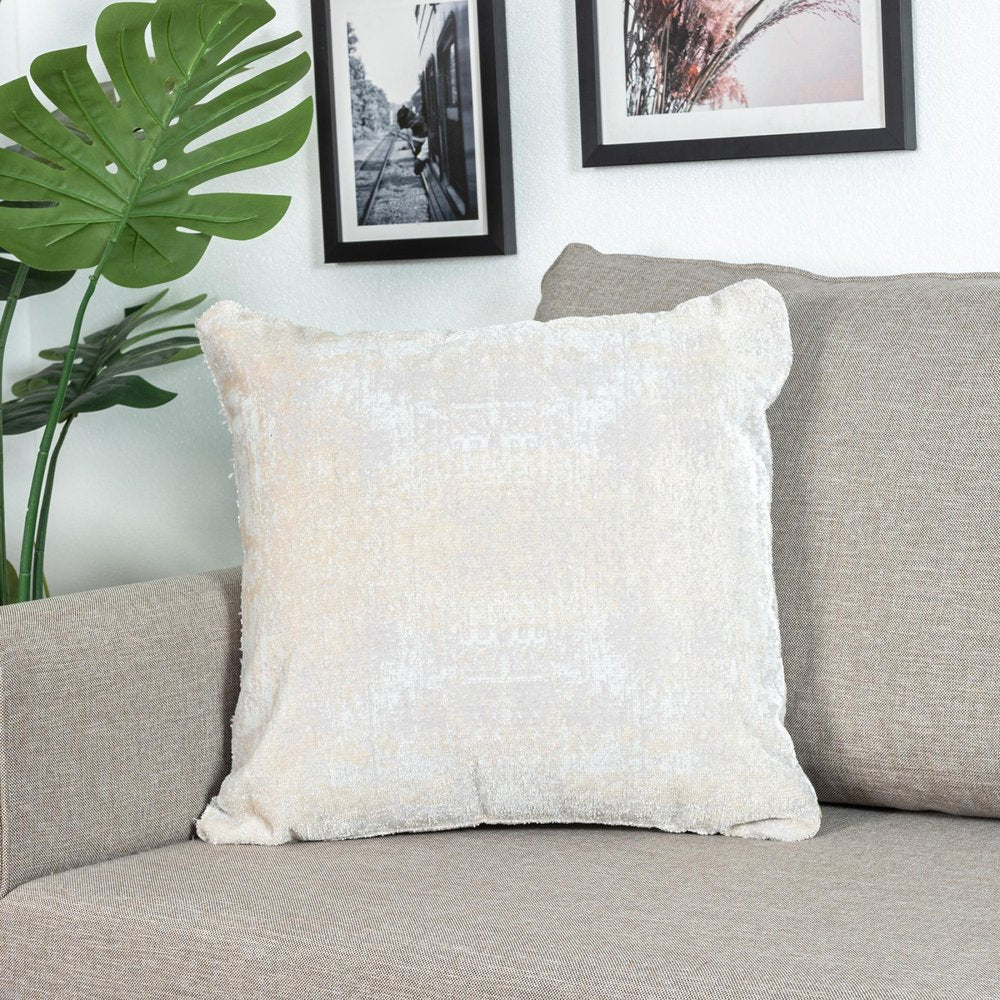 20" Beige And Gray Abstract Polyester Blend Throw Pillow Cover