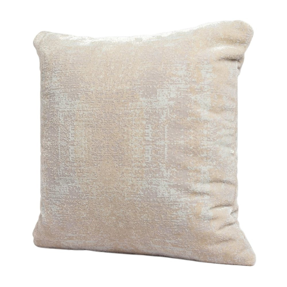 20" Beige And Gray Abstract Polyester Blend Throw Pillow Cover