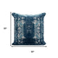 20" Blue And Ivory Abstract Polyester Blend Throw Pillow Cover