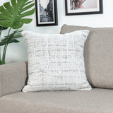 20" Gray And Beige Abstract Polyester Blend Throw Pillow Cover
