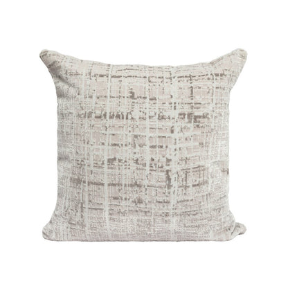 20" Gray And Beige Abstract Polyester Blend Throw Pillow Cover